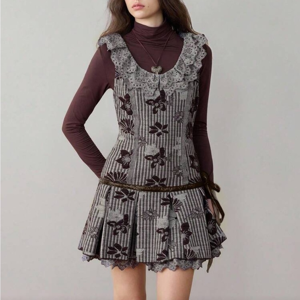 ROMWE Striped Floral Mini Dress